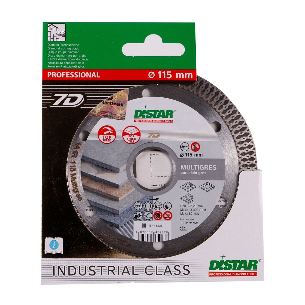 Distar 1A1R Multigres ∅115-125mm Diamond Blade