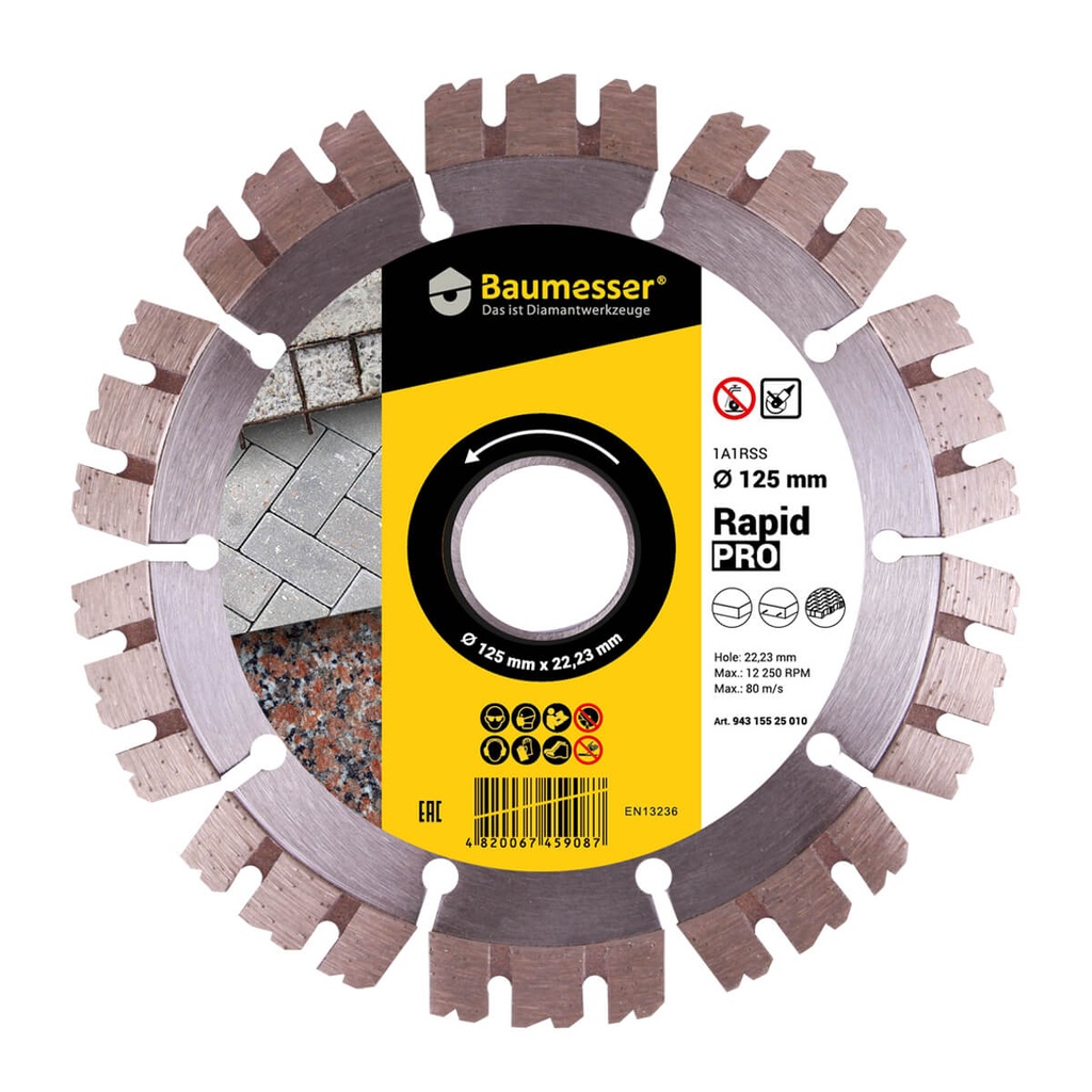 Baumesser 1A1RSS Rapid Pro ∅125-350mm Diamond Blade