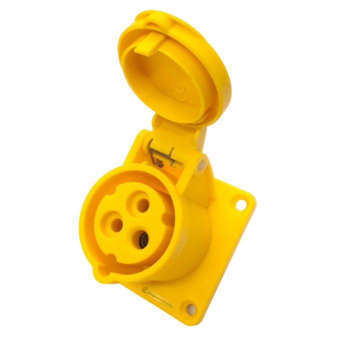 PANEL MOUNT SOCKET 110V 16A FLUSH