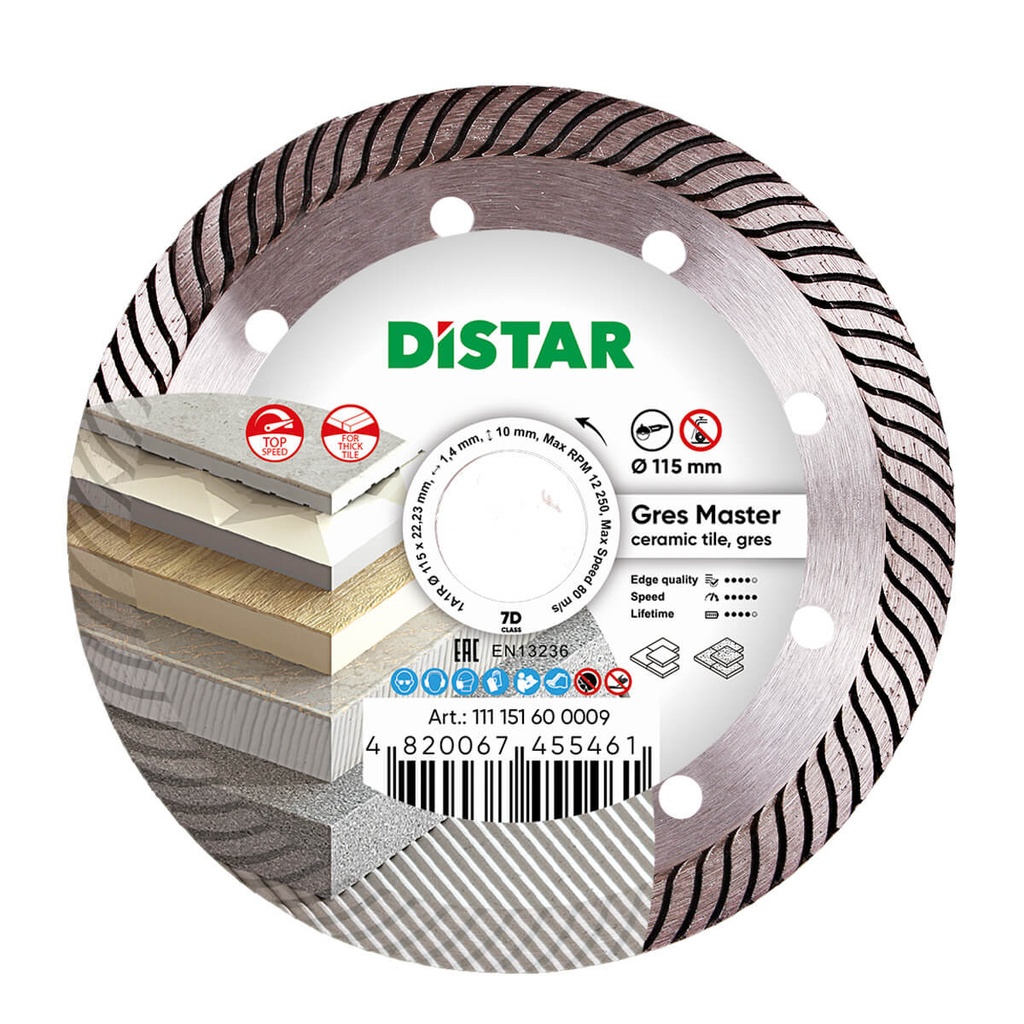 Distar 1A1R Gres Master Diamond Blade ∅115-125mm