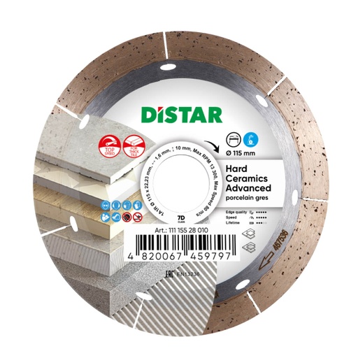 [11115528010] Distar 1A1R Hard Ceramics Advanced Diamond Blade ∅115mm