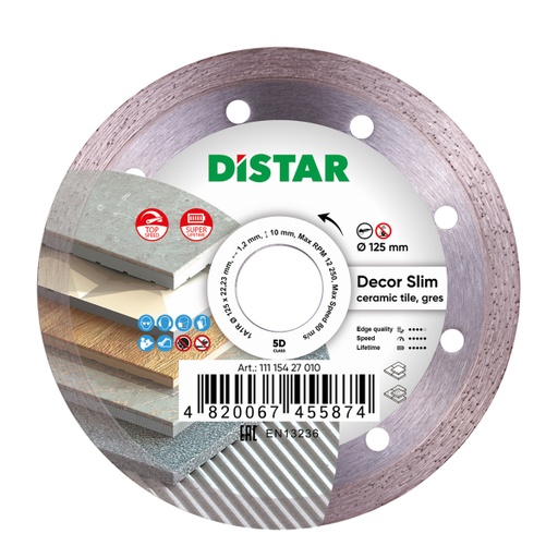 Distar 1A1R Decor Slim Diamond Blade ∅115-125mm